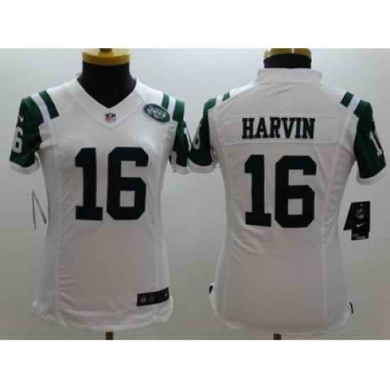 Women's Nike New York Jets #16 Percy Harvin White Stitched NFL Limited Jersey